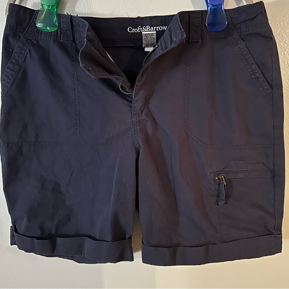 Croft&Barrow Women’s Natural Fit Navy Blue Shorts Size 14 Stretch